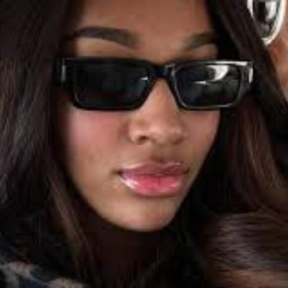 Saint Laurent SL660/F 001 Sunglasses Black Rectangle Frame, Black Lenses - Picture 4 of 12